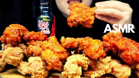 Asmr Fried Chicken Drumsticks With Spicy Fire Sauce Bbq 황금올리브 닭다리 불닭소스