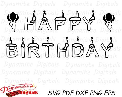 Happy Birthday Candles Happy Birthday Svg Birthday Svg Etsy Happy