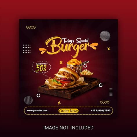 Premium Vector Delicious Burger And Food Menu Banner Template