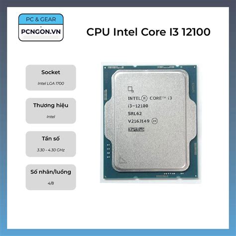 CPU Intel Core I3 12100 3 3GHz Turbo 4 3GHz 4 nhân 8 luồng LGA1700