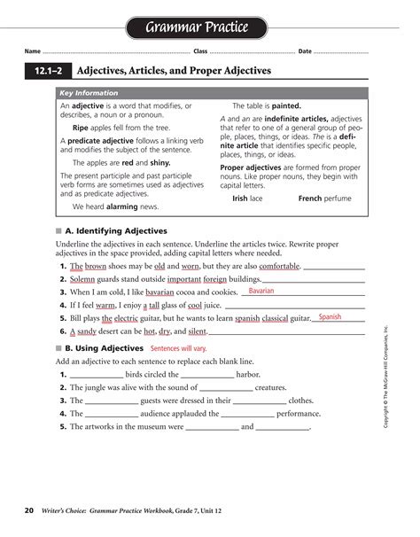 Glencoe Grammar Practice Workbook Grade 7 2