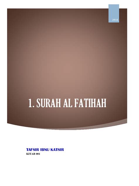 Pdf Kitab 001 Tafsir Surah Al Fatihah Pdfslidenet