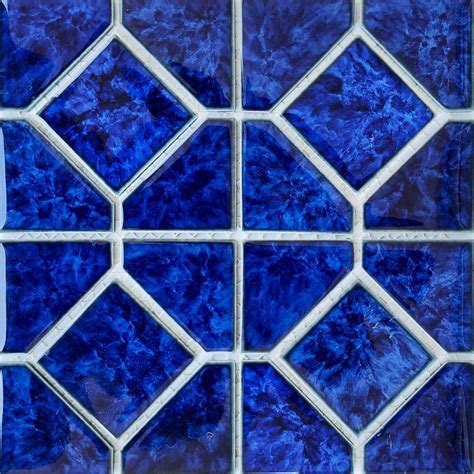 Sapphire Blue 6 X 6 Akron Porcelain Waterline Pool Tile Aquatiles