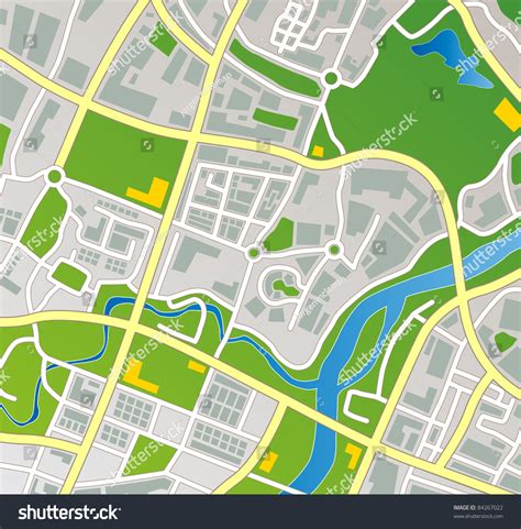 Editable Vector Street Map Fictional Generic Stock Vector (Royalty Free ...