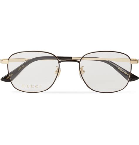 Gucci Square Frame Gold Tone Optical Glasses Gold Gucci