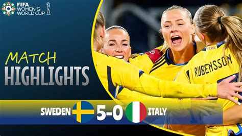 Sverige vs Italien 5 0 Mål och Höjdpunkter VM Fotboll Damer 2023