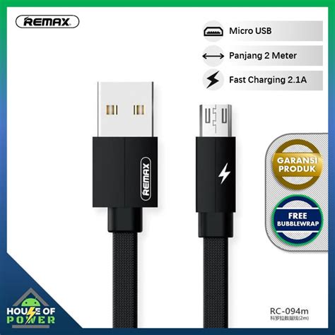 Jual KABEL DATA REMAX KEROLLA MICRO USB 2 METER FLAT ORIGINAL RC