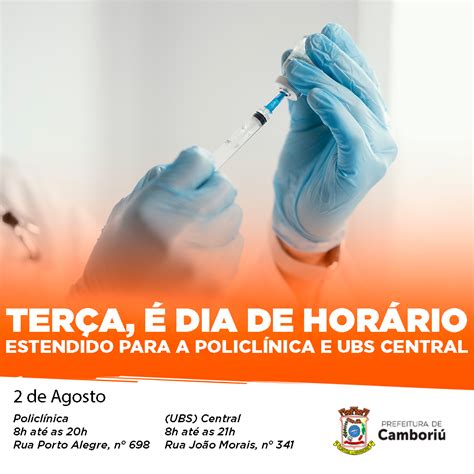 Terça Feira 02 é Dia De Horário Estendido Na Policlínica E Ubs