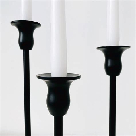 Matte Black Candle Holders Set Of 3 For Taper Candles Mantle Etsy