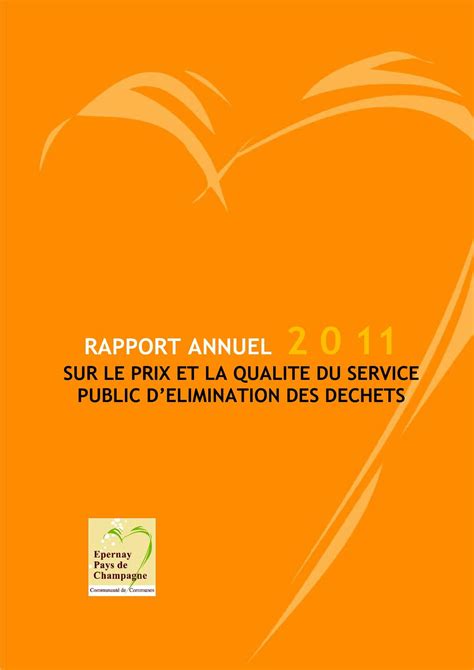 Calam O Rapport Annuel Service Dechet