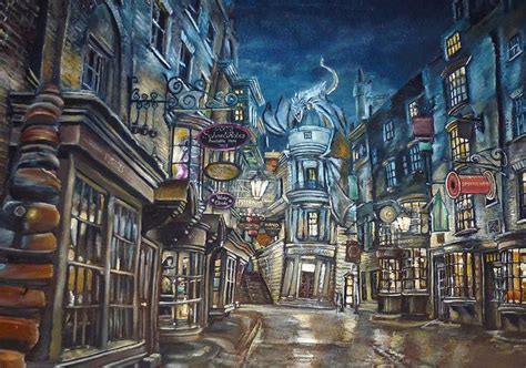 Diagon Alley Harry Potter Diagon Alley Harry Potter Painting Diagon