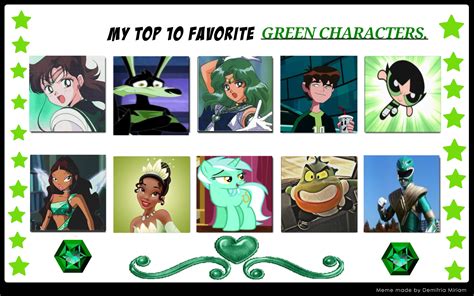 My Top 10 Favorite Green characters by Dreypare on DeviantArt