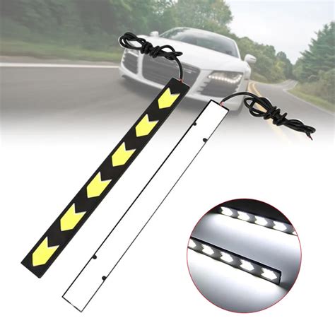 2 Pcs LED Car COB Lights Ultra Thin Waterproof Bright Car Arrow Daytime