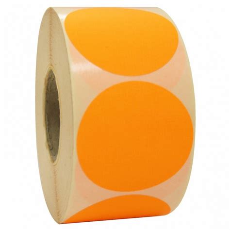 Etiketten Op Rol Mm Rond Fluor Oranje De Kantoorspecialist