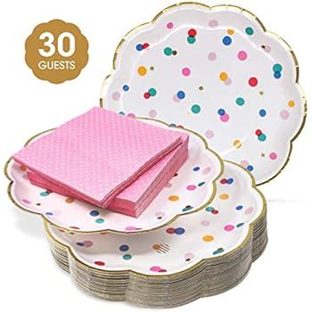 Amazon Paper Party Plates And Cocktail Napkins Set Ultra