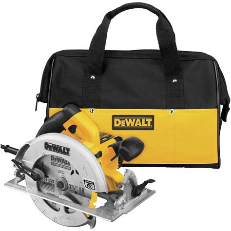 Dewalt 7 1 4 In 15 Amp Corded Circular Saw With Brake Aluminum Shoe And Soft Case At