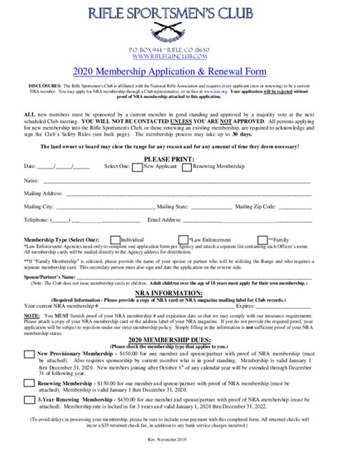 Fillable Online Chicopee Sportsmen S Club Inc Membership Application