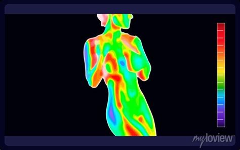 Vector Graphic Of Thermal Image Scanning Beautiful Naked Female Posters