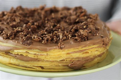 Nutella Crepe Cake Sprinkles And Sauce