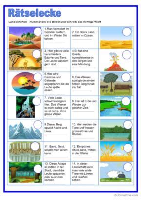 22 Landschaft Deutsch DAF Arbeitsblätter pdf doc