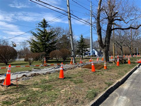 New sidewalks in front of the King... - Eastport, Long Island