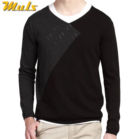 Muls Su Ter De Algod N Para Hombre Jersey Cuello En V Patchwork