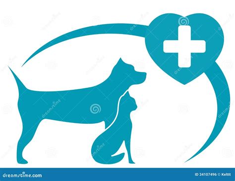 Veterinary Symbol With Isolated Pet Cartoon Vector