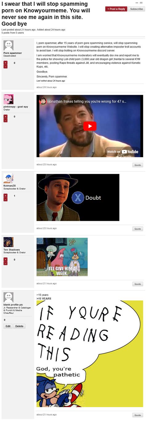 This thread was too good to be forever lost to time so I screenshotted ...