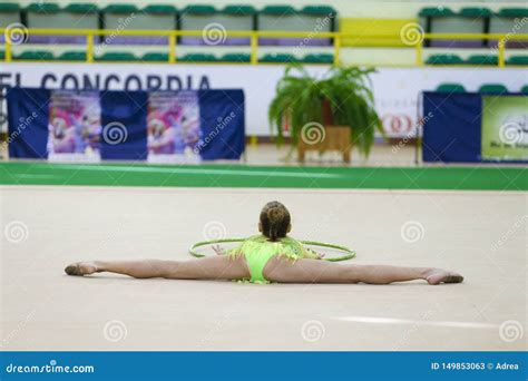 Athlete At The National Rhythmic Gymnastics Championship Stock Image