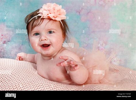 6 Month Old Baby Girl Stock Photo Alamy