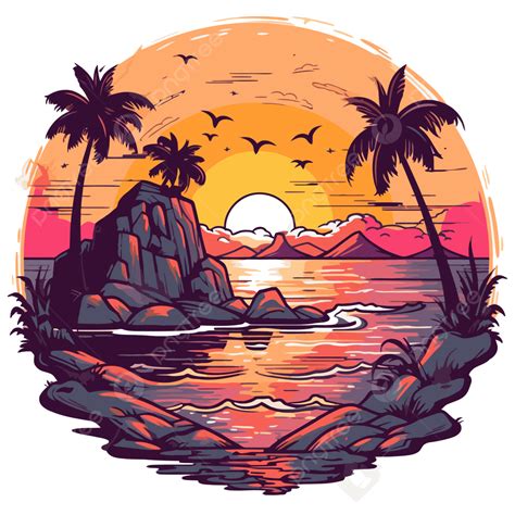 Ocean Sunset Vector