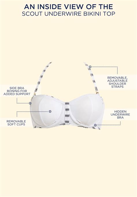 Scout Underwire Bikini Top With Adjustable Straps Black White Stripe Woman Within