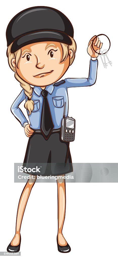 gambar sederhana penjaga wanita ilustrasi stok  gambar