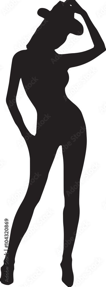 Sexy Nude Woman In Hat Silhouette Vector Illustration Vector De Stock Adobe Stock