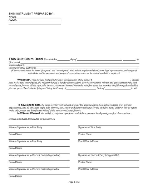 Free Printable Warranty Deed Form Florida Printable Forms Free Online