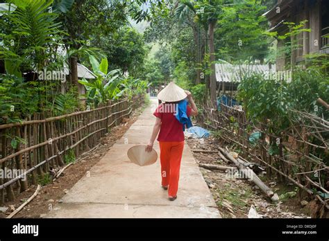 Sapa Region North Vietnam Woman Walking In Village Stock Photo Alamy