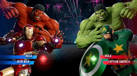 Red HULK IronMan Vs Hulk Captain America Very Hard AI Marvel Vs