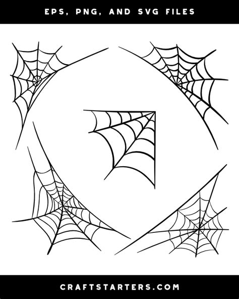 Corner Spider Web Silhouette Clip Art