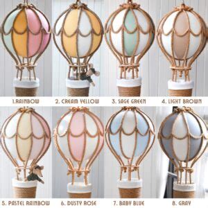 Set Of Three Hot Air Balloons Nursery Decor Size S M And L