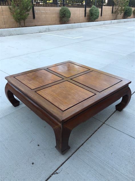 Vintage Burl Ming Style Square Coffee Table Square Low Etsy