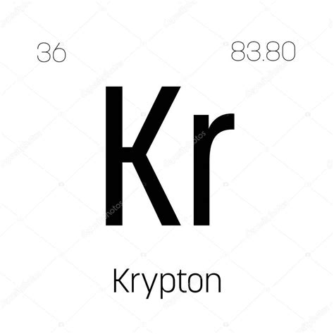 Krypton Kr Periodic Table Element With Name Symbol Atomic Number