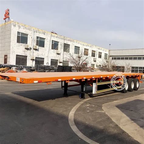 20FT 40FT Container Tanzania Used Flatbed Trailer For Sale Flatbed