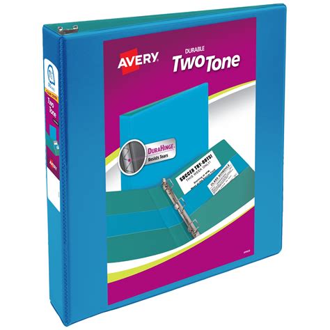 Avery Two Tone Durable 3 Ring Binder 15 Inch Slant Rings Blueteal