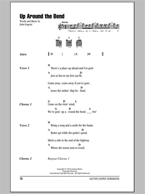 Up Around The Bend By Creedence Clearwater Revival Guitar Chords