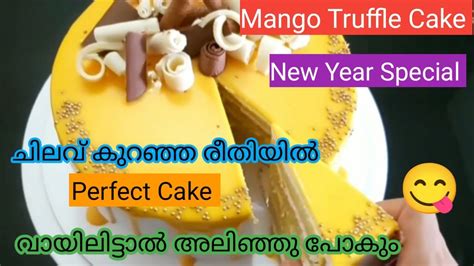 ഒരുപാട് പൈസ ചിലവിടാതെ Mango Truffle Cake തയ്യാറാക്കാം 👌new Year