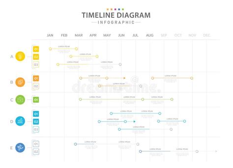 Calend Rio Do Diagrama De Linha Do Tempo Moderno Infogr Fico De