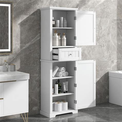 Bathroom Storage Cabinet Narrow Tall Freestanding Cabinet Bed Bath