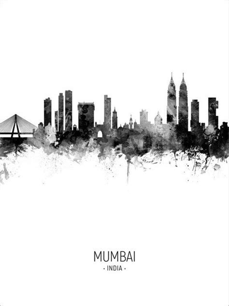 Mumbai Skyline Mumbai India Cityscape Art Print Poster Etsy Uk