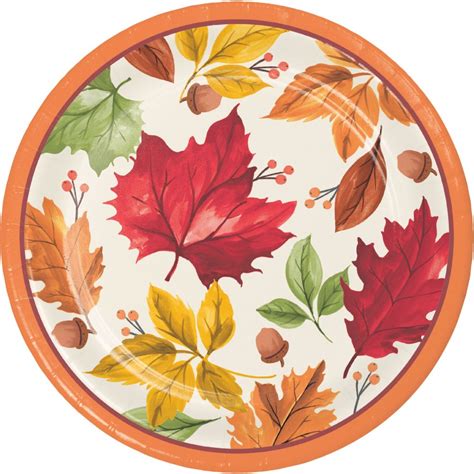 Fall Leaves 9-inch Plates: Party at Lewis Elegant Party Supplies, Plastic Dinnerware, Paper ...