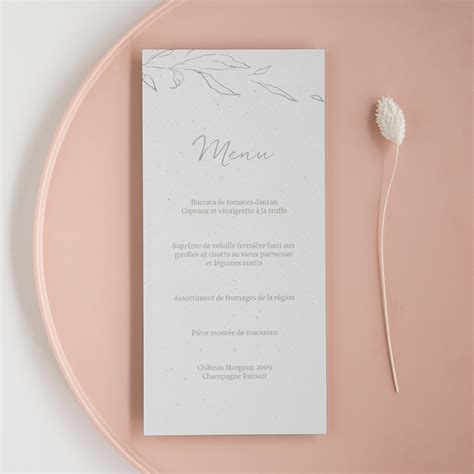 Menu Mariage Kinfolk Repas De Noces Echantillon Offert